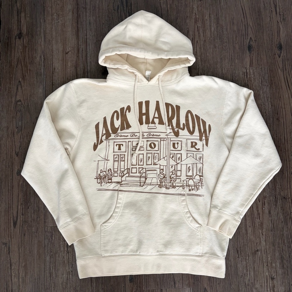 JACK HARLOW CREME DE LA CREME TOUR CONCERT BAND SWEATSHIRT CREME MEN’S MEDIUM